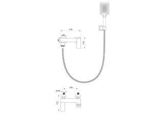Смеситель для ванны с душем Wonzon & Woghand Fit WW-88639009-MB чёрный матовый